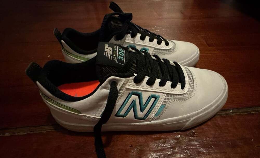 New Balance Numeric Jamie Foy 306 White Aqua Sky Skate Shoes